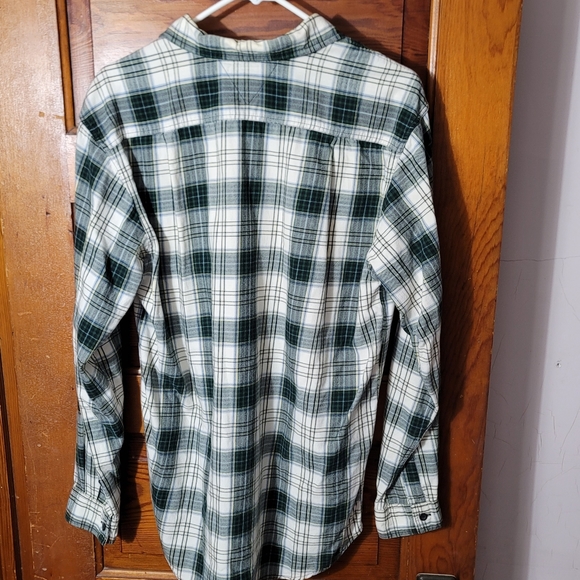 Tommy Hilfiger Vintage Spell Out Button Down Men's Shirt Size XL Green Plaid - Picture 4 of 5